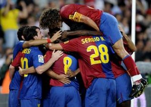 Super goliza del Barcelona 6 - 1 Sporting de Gijona