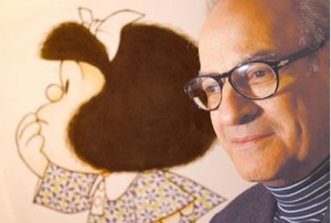 Estatua de Mafalda como homenaje a Quino