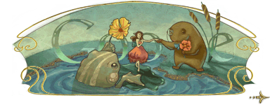 Google celebrando el aniversario del nacimiento de Hans Christian Andersen