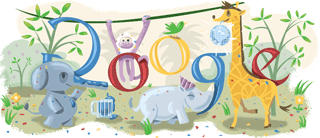 Logo de Google celebrando el inicio del 2009