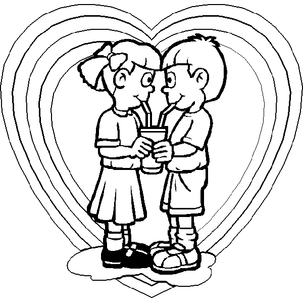 Dibujos para colorear del Día del Amor y la Amistad