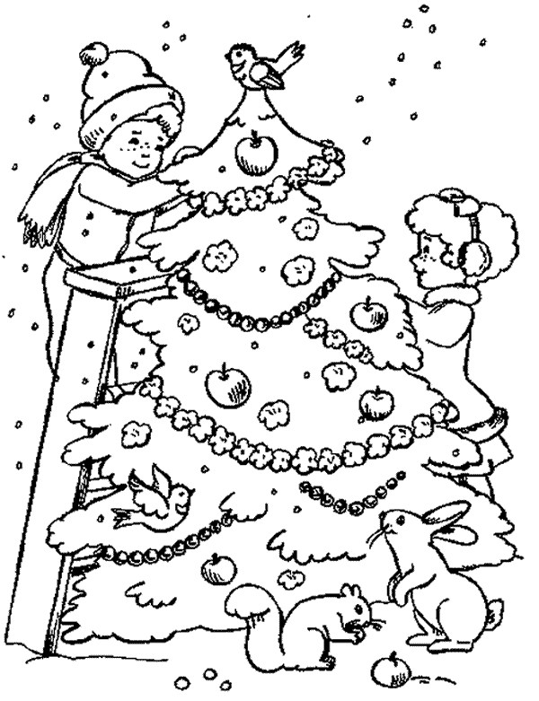 Dibujos para colorear de Árboles de Navidad