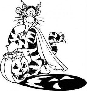 Dibujos para colorear de personajes de caricaturas para Halloween